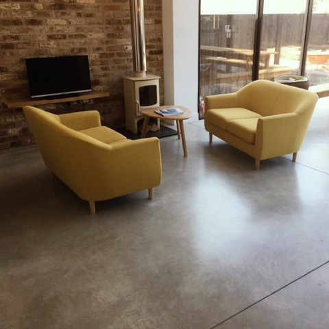 photo of concrete flooring in a living room