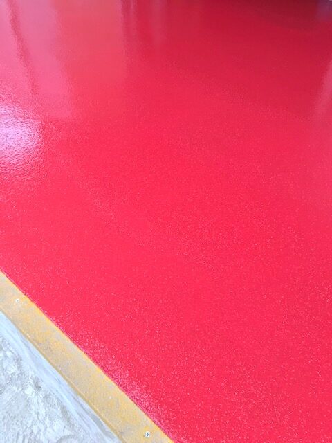 red resin floor