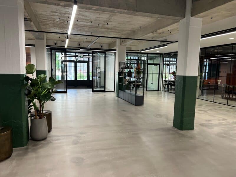 concrete floor in office