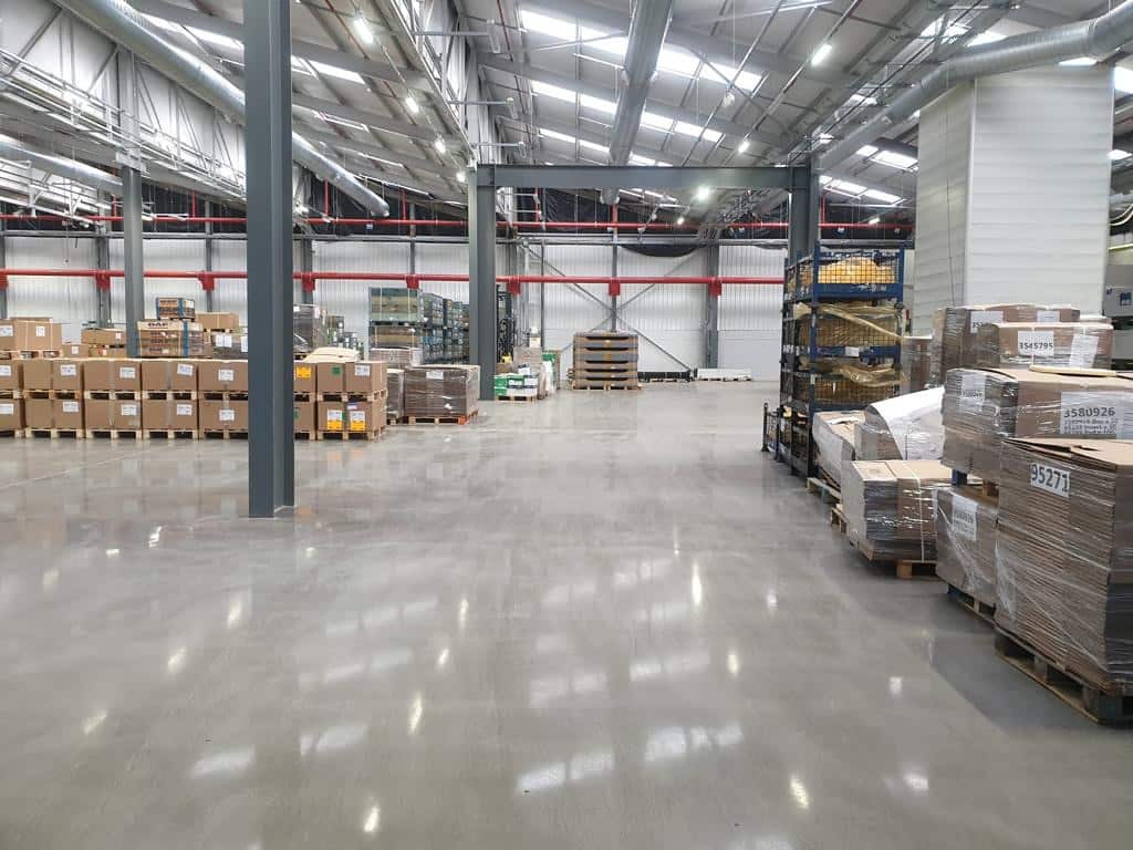 concrete floor in warehouse