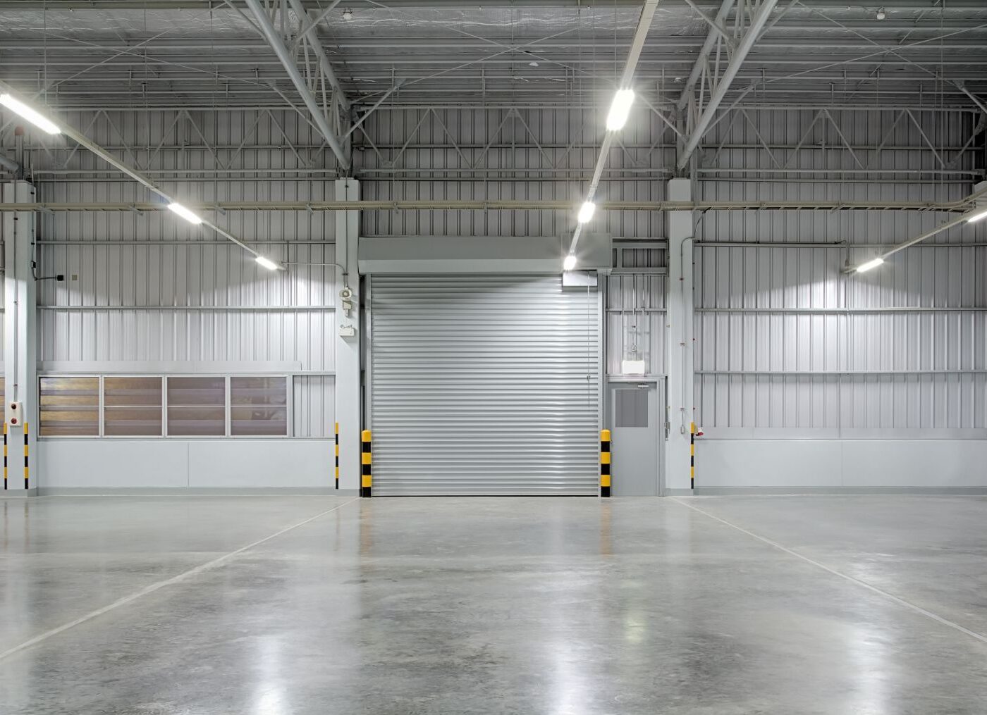polished concrete floor in workshop